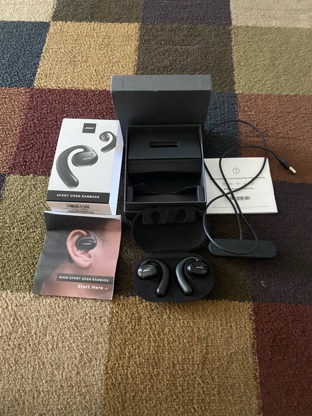 Bose Sport Open Earbuds True Wireless Headphones. Barely used in exl. condition!